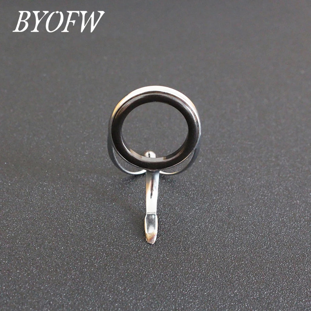 BYOFW 9 PCS/bag Tangle Free Stainless Steel Fishing Rod Guide Ceramic Ring Eye Double Legs For Building Replacement Accessories