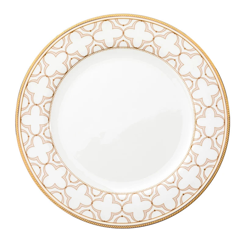 Delicate Bone China Bowl Saucer Luxury Gold-plated Dinner Plate Coffee Cup Hotel Restaurant Dinnerware Dinner Cooking Fish Plate