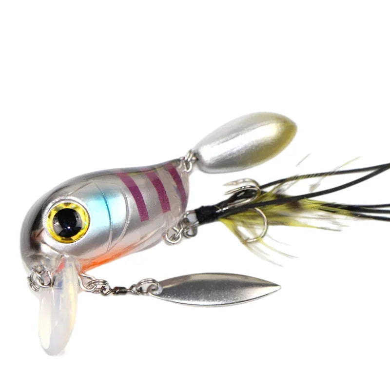Crank Bait 8g 40mm Floating Minnow Fishing Lure Pesca Wobbler Rotating Sequins Stream Freshwater Bass Pike Trout Perch Hard Bait