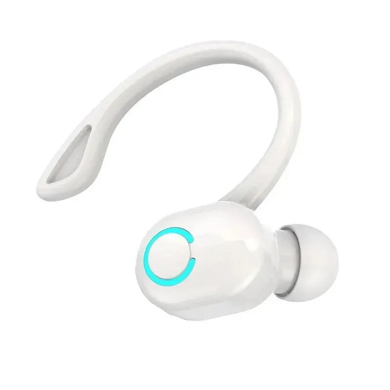Wireless Ear Hook Earphones Single Mini Handsfree Headphones HIFI Bass Noise Cancelling Sport Headset with Mic For Mobile Phone