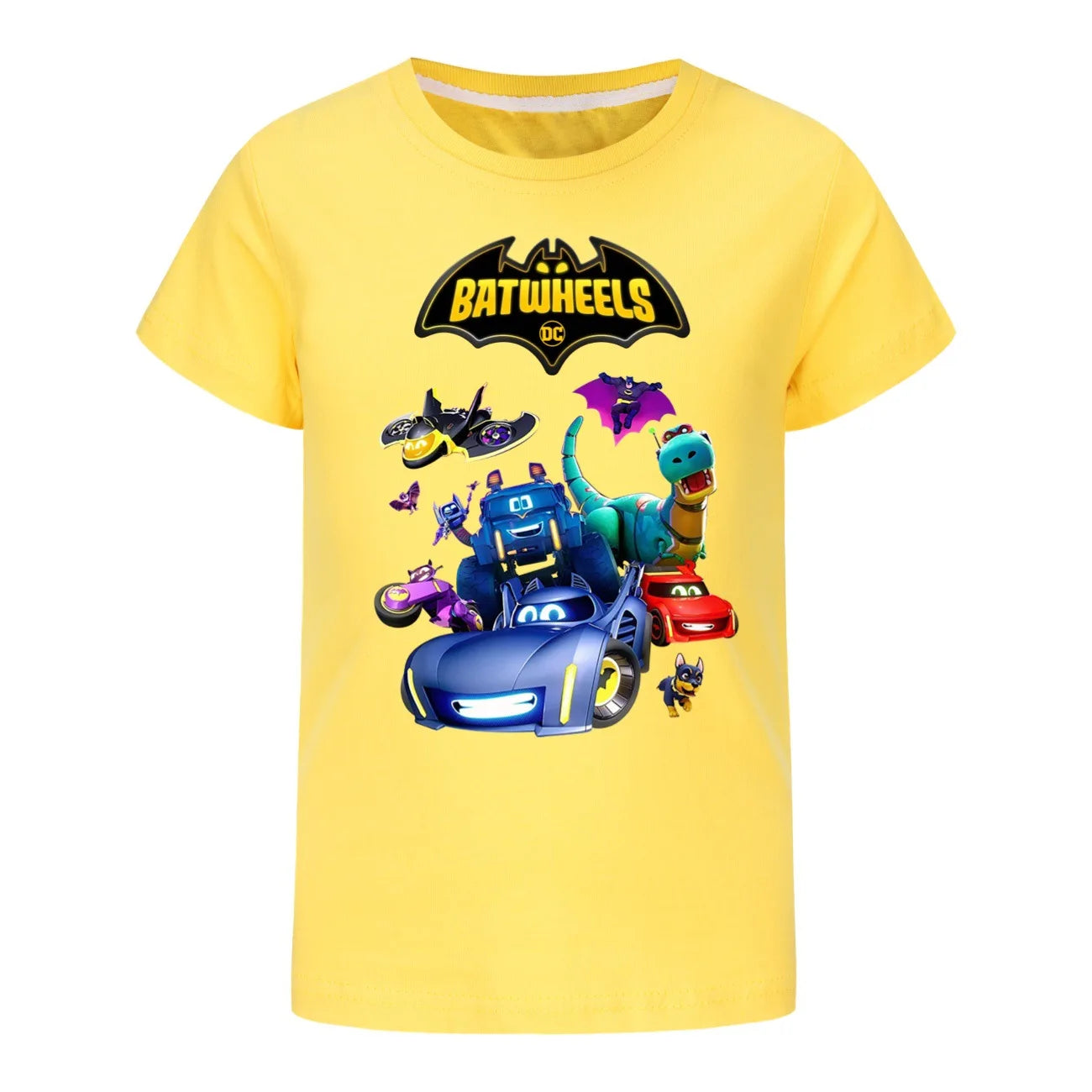 Funny Batwheels Short Sleeve Kids Clothing T-Shirts Summer Children Tops Cartoon Casual Tees Cotton Boys Girls Clothes3057
