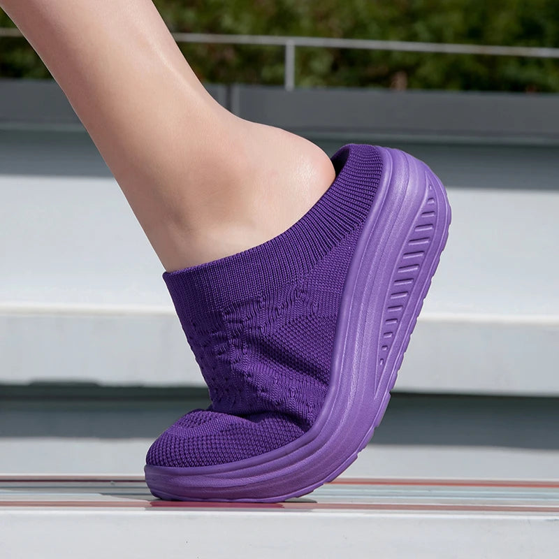 Womens Walking Loafers New Fashion Breathable Casual Slippers Sports Fitness Shoes Light Flat Shoes  Outdoor Non-Slip Women Shoe