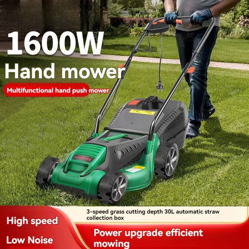 1600W Powerful Electric Lawn Mower, Weeding Machine, Hand Push Electric Household Weeding Machine, Lawn Mower