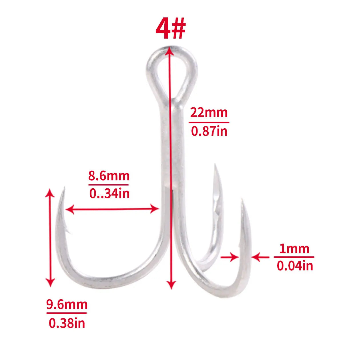 20pcs 4# 6# 8# 10#2# Fishing Hook High Carbon Steel Treble Hooks Bent Triple Fishhooks Set Anchor Hooks For Sea Fishing