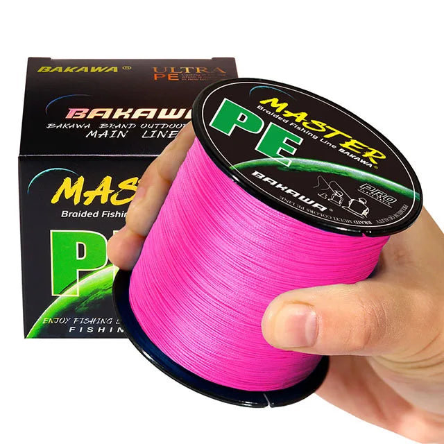 BAKAWA Braided Fishing Line 4 Strands 300M 500M 1000M Multifilament PE Fishing Line 10LB-85LB Strong Japan Cord For Carp Fishing