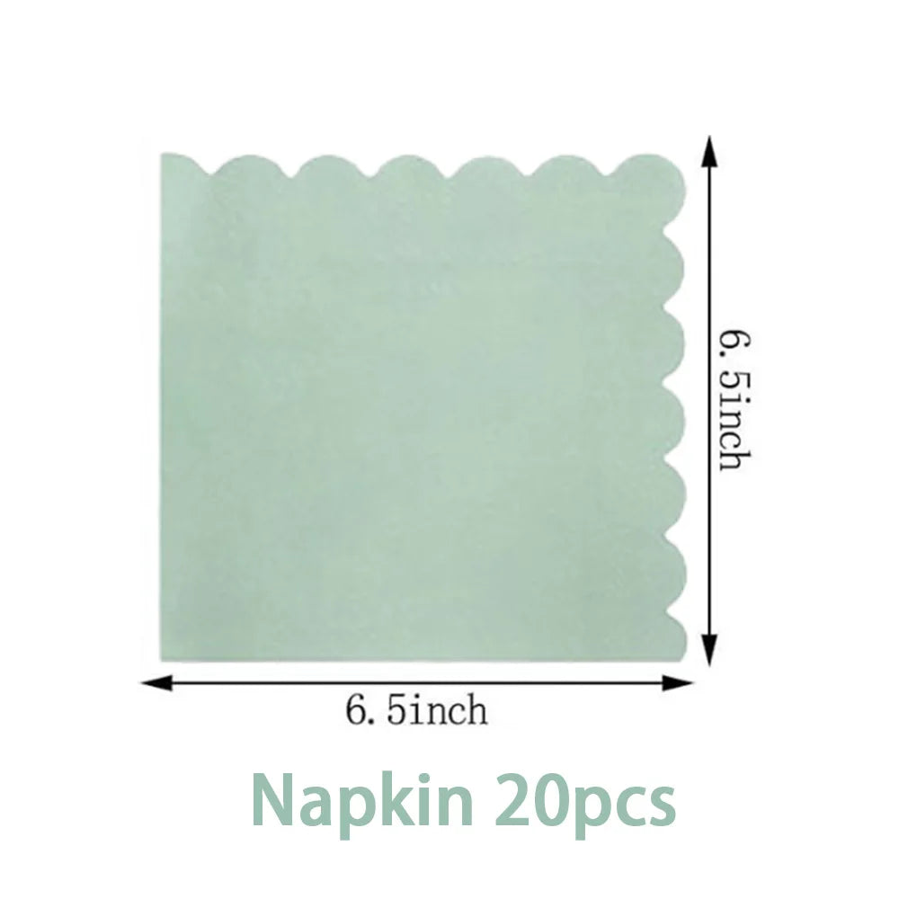 Solid color party supplies tableware paper plates cups napkins tablecloths suitable for birthday party guests banquet baby showe