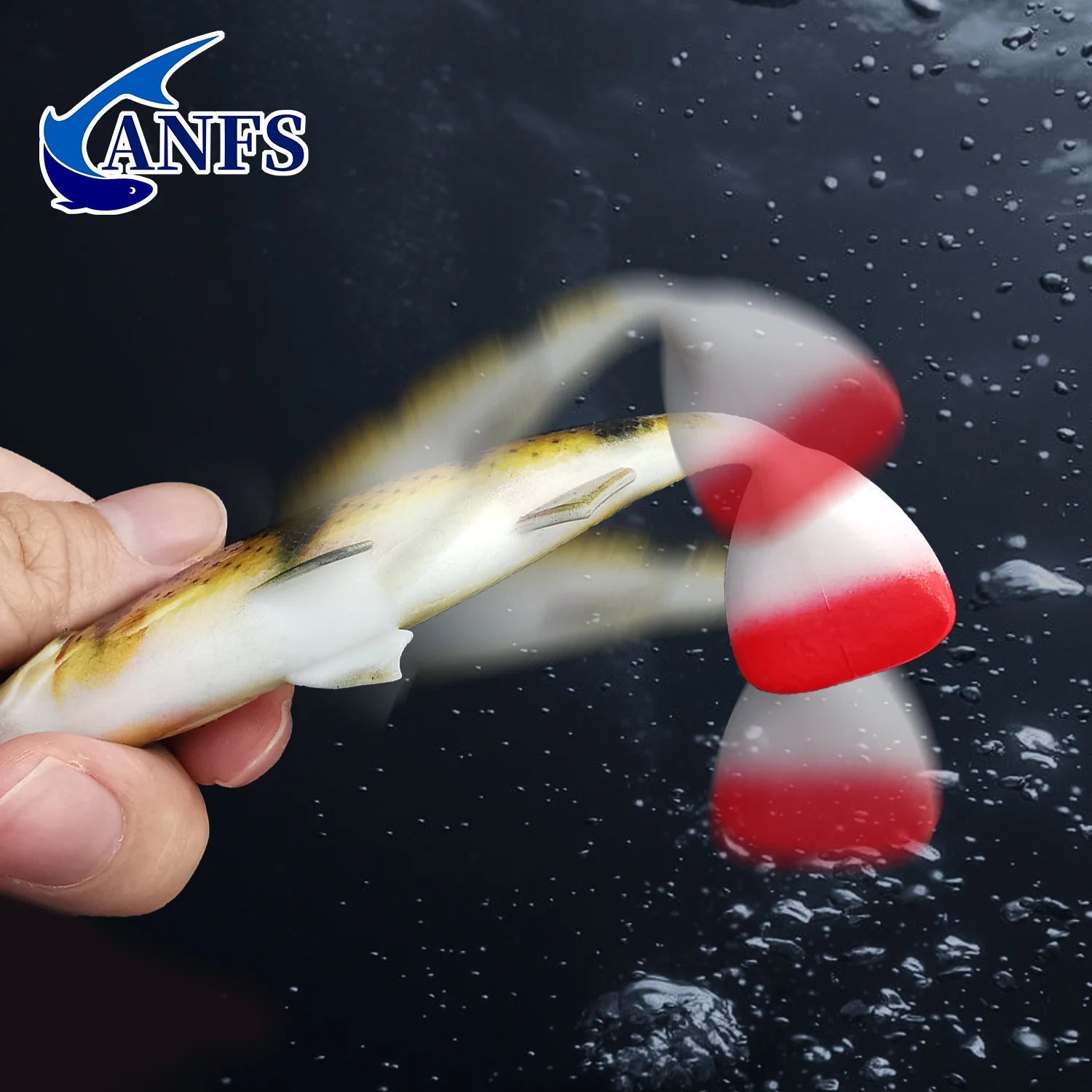 ANFS 2pcs Soft Fishing Kit 3D 14cm/5.5Inch Artificial Bait Shad Pike Perch Zander Catfish Fishing Tackle Isca Artificial