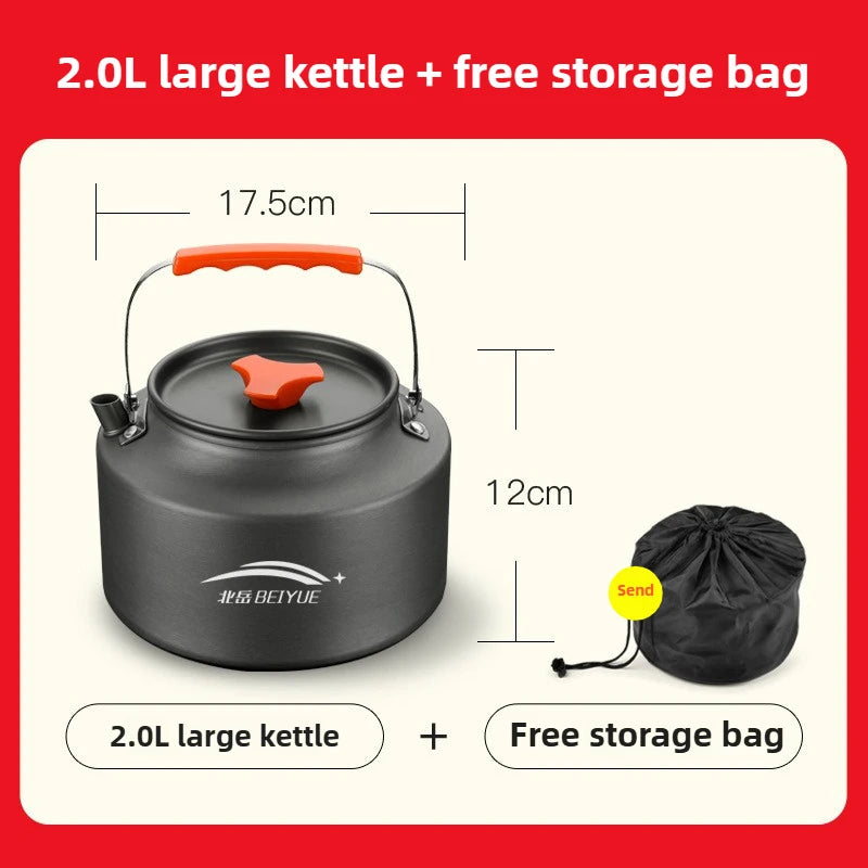 Outdoor Hiking Cookware Camping Cookware Boiling Water Teapot Frying Pan Equipment Portable Camping Pot Supplies Combination Set