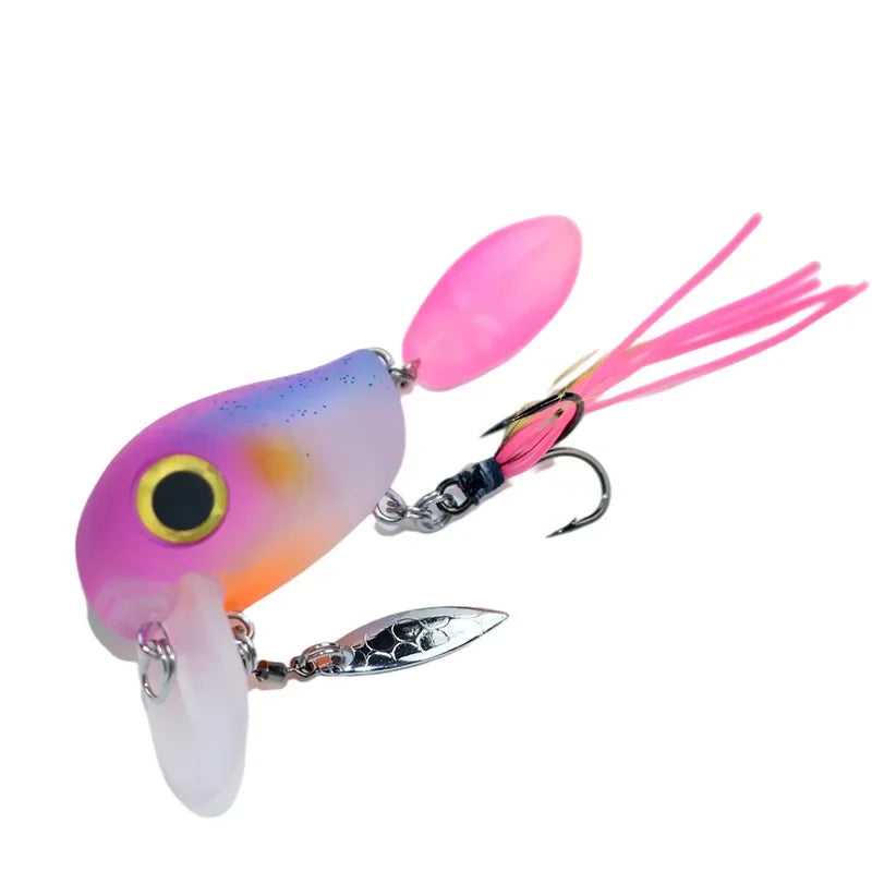 Crank Bait 8g 40mm Floating Minnow Fishing Lure Pesca Wobbler Rotating Sequins Stream Freshwater Bass Pike Trout Perch Hard Bait