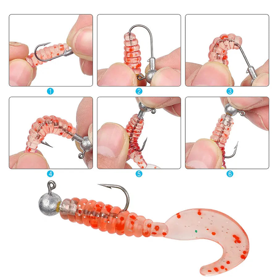 MrLurion 30pcs 1g 2g 3g 5g 10g 14g 18g 22g 25g 28g Fishing jigging head hook ,round head rigs fishhook for soft worm crank lures