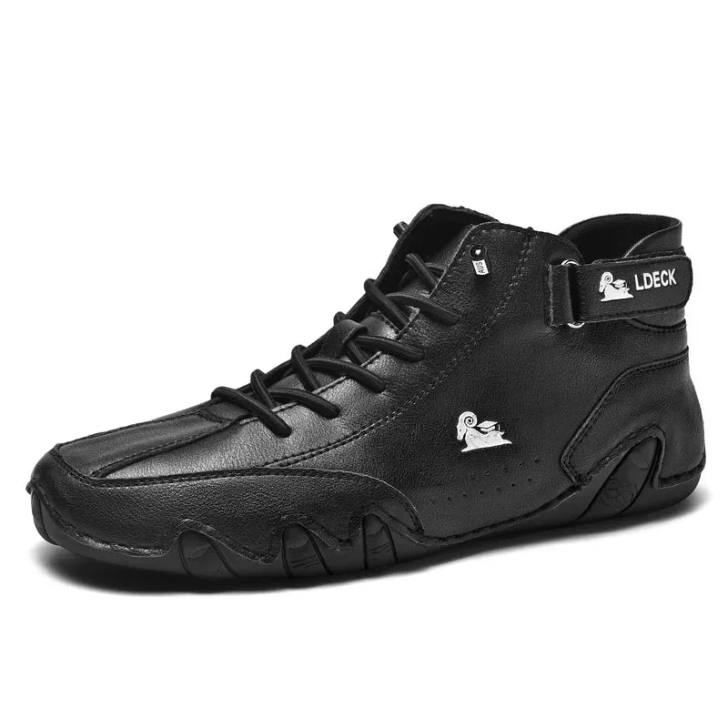 Men's Casual Bare Boots Luxurious Fashionable High Top Sports Shoes Trendy Loafers Waterproof Wear-resistant Motorcycle Shoes