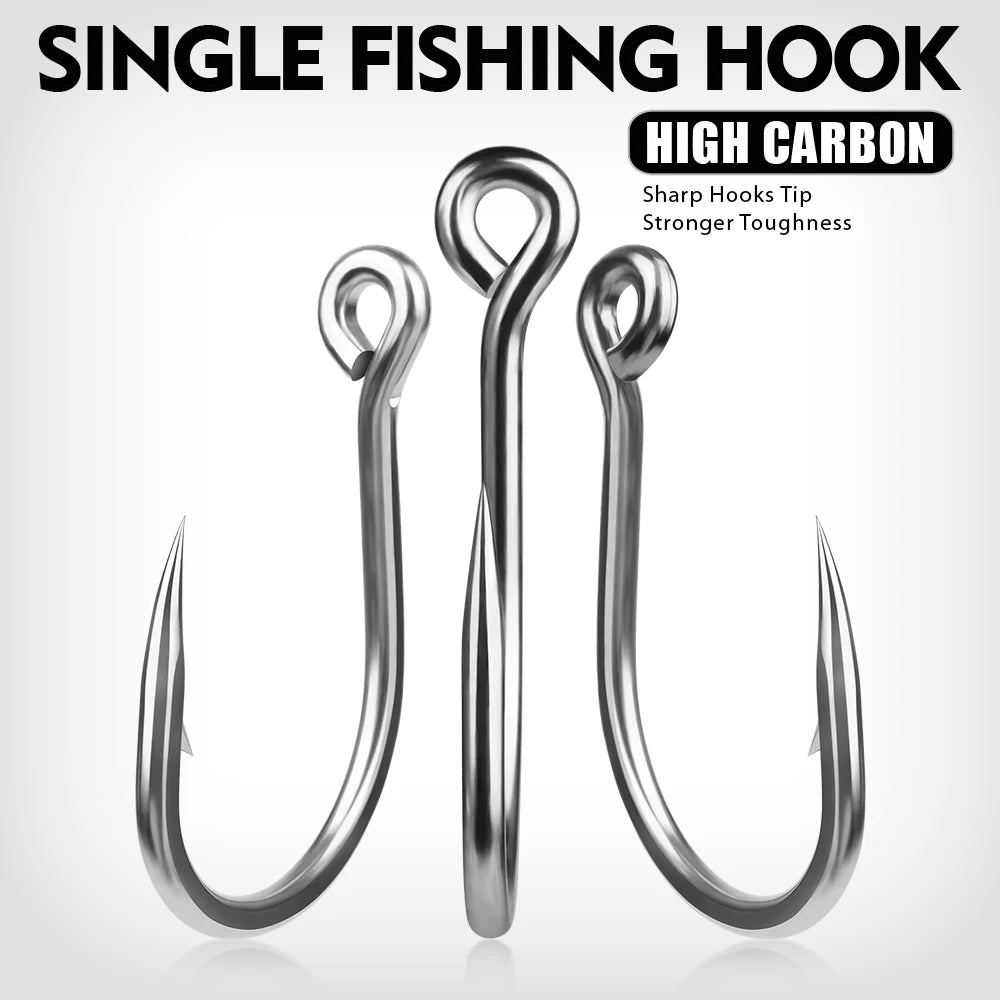 PROBEROS 10 Pieces Of High Carbon Steel Barbed Fish Hooks Are Suitable for Sea Fishing Night Fishing Universal Fishing Hooks