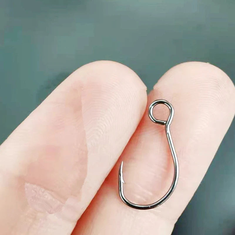 20Pcs/set Fish Hooks 4# 6# 8# 10# 12# Big Eye Single Fishing Hooks Lnline Fish Hooks For Live Bait&Hardbait Fishing Accessories