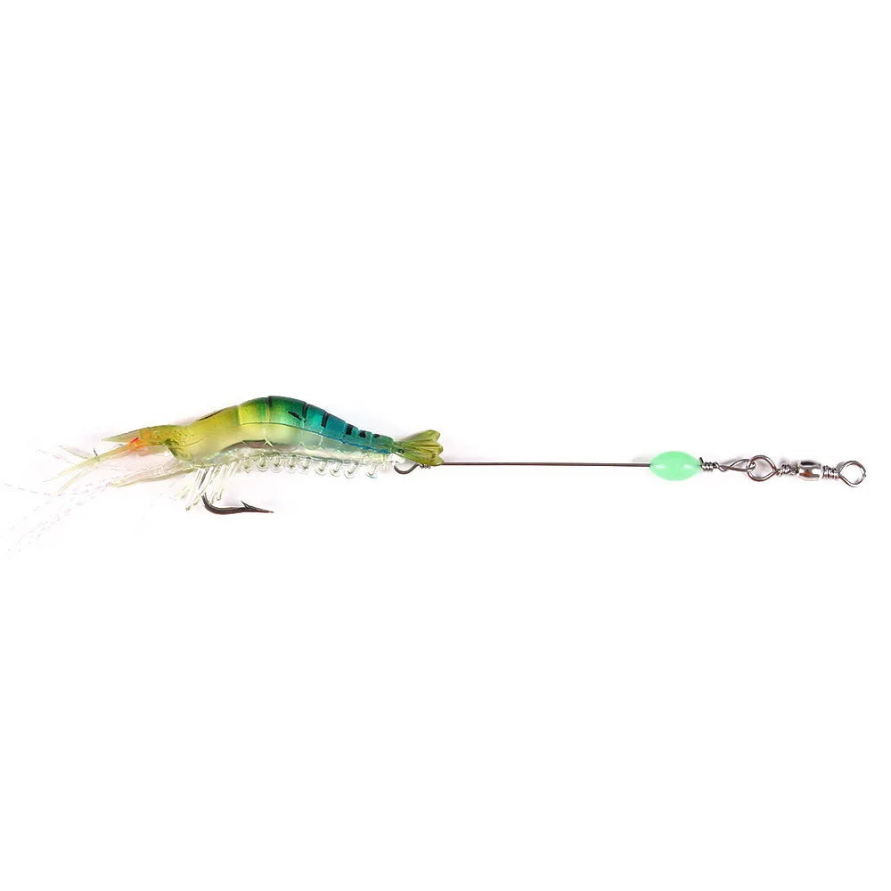 Fishing Tackle Soft Fishing Lure 9cm 6g Artificial Bait With Luminous Bead Swivels Hook Lifelike Soft Bait Shrimp Lure Carp