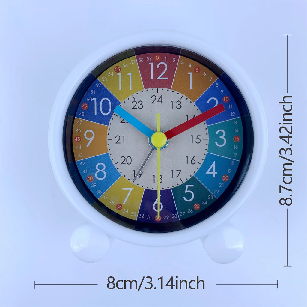 Cute Children's Educational Alarm Clock Bedroom Desktop Early Education Small Animal Round Mute For Boy Girls Home Decoration