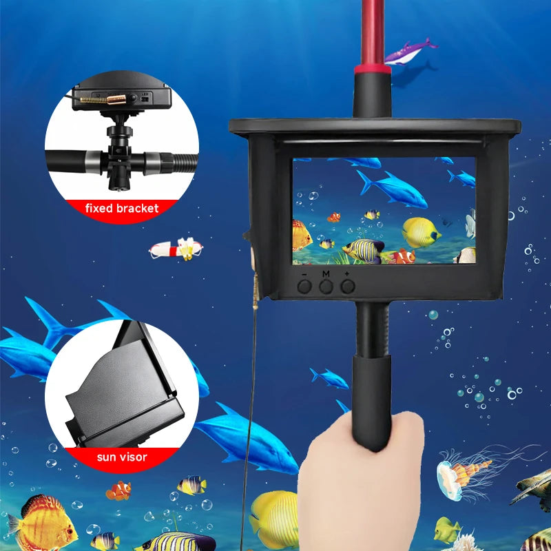 Dodosee Handheld 1080P 4.3'' LCD Fish Finder Portable Fish Depth Finder Water Underwater 220° Fishing Camera With Night Vision