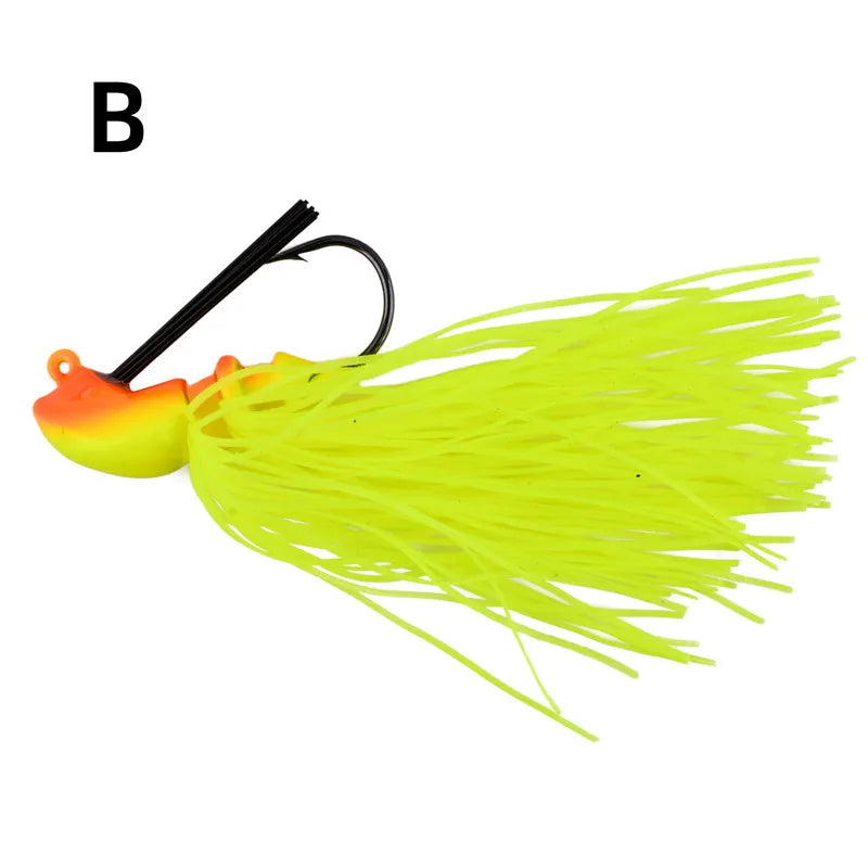 1PCS spinnerbait buzzbait Anti-barb fishing lures Black Large Mouth Bass Fish Beard Pike Rubber Jig Fishing Bait