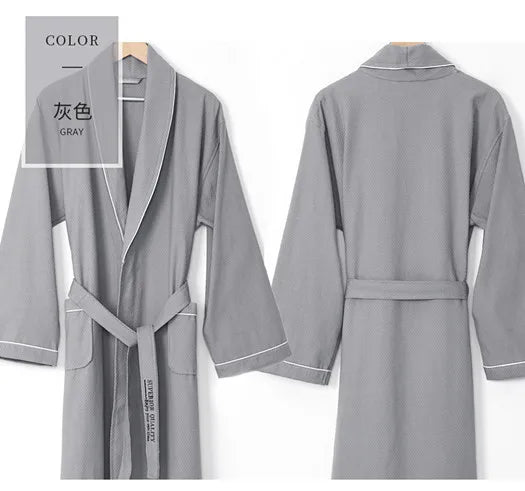 Women's Bathrobe Casual 100% Cotton Women Pajama Long Sleeve Autumn Winter Sleepwear Shower Robe Couple Home Wear Clothing