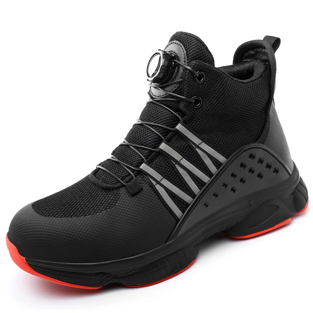 Men's Safety Boots Anti-smash Shoes Mens Hiking Boots Indestructible Casual Walking Shoes Slip Resistant Breathable Sneakers
