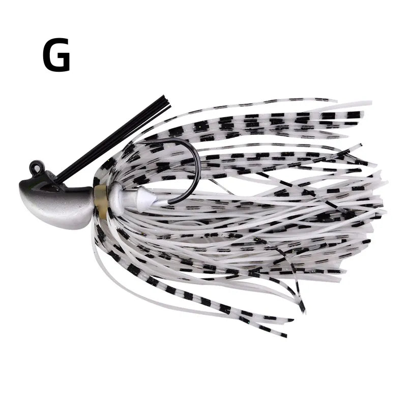 1PCS spinnerbait buzzbait Anti-barb fishing lures Black Large Mouth Bass Fish Beard Pike Rubber Jig Fishing Bait