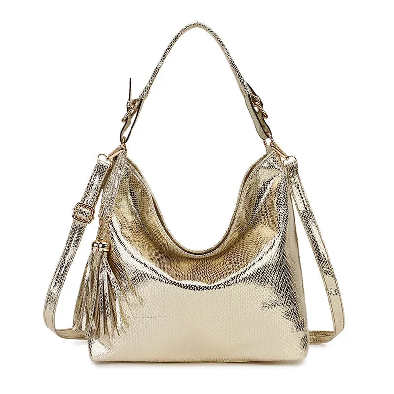 Women's Bags Handbags Fashion Shoulder Crossbody Bags with Fringe Crescent Snake-Print Hobo Purses and Handbags for Women & Girl