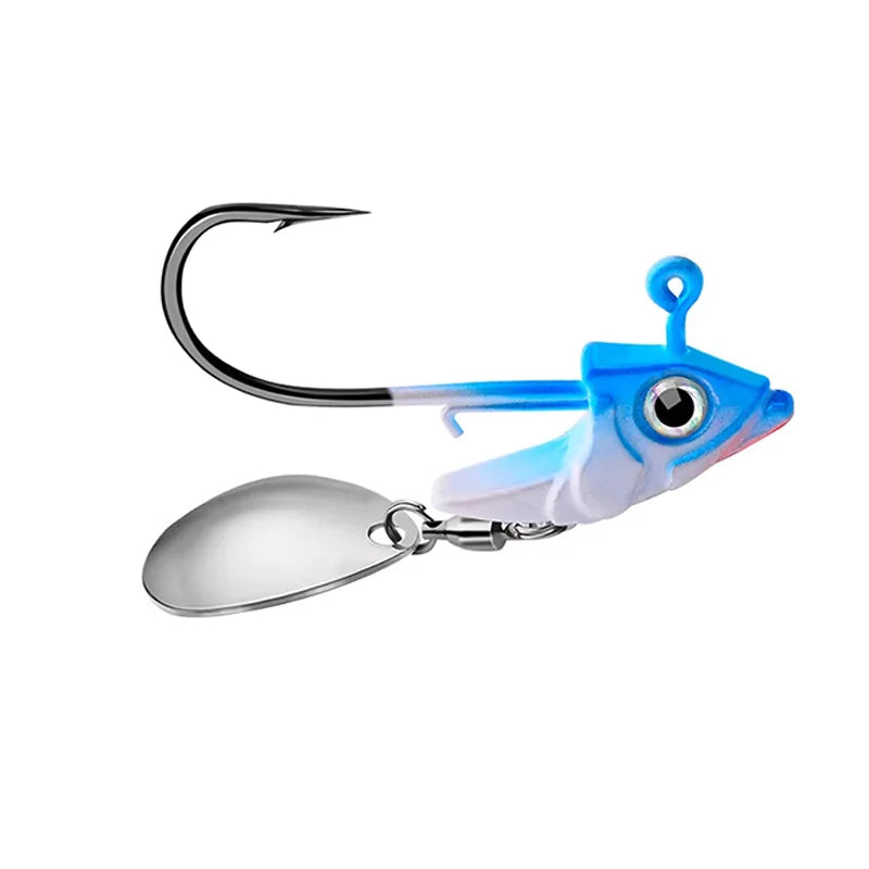 Fish Head Jig Hooks with Weedless Soft Bait Lures Bulk Drop Shot Fishing Sinkers for Bass Angling Simulation Fishhooks