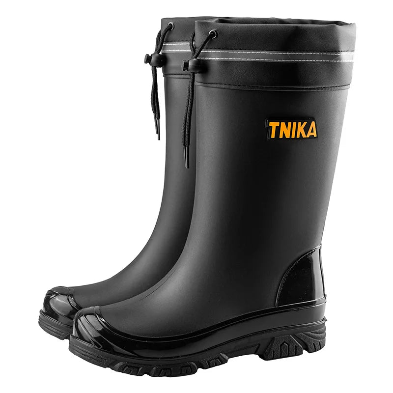 New Men Rain Shoes Boots Waterproof Rubber Shoes for Fishing Husband Work Safety Man Mid-Tube Rain Boots Non-Slip Water Footwear