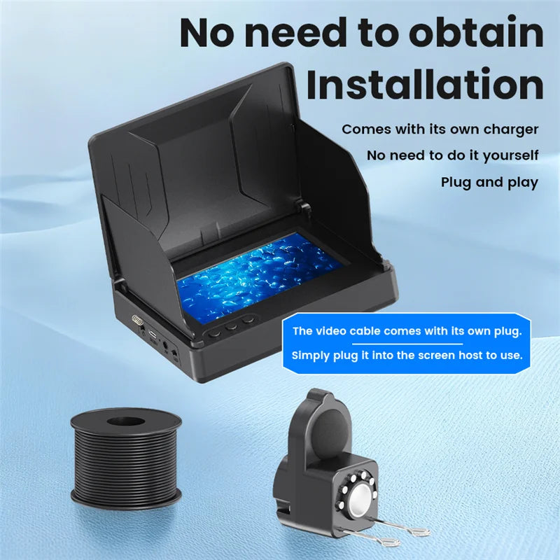 Fishing Camera 120°ortable Fish Depth Finder Water Handheld 1080P 4.3 Inch LCD Fish Finder Underwater With Night Vision