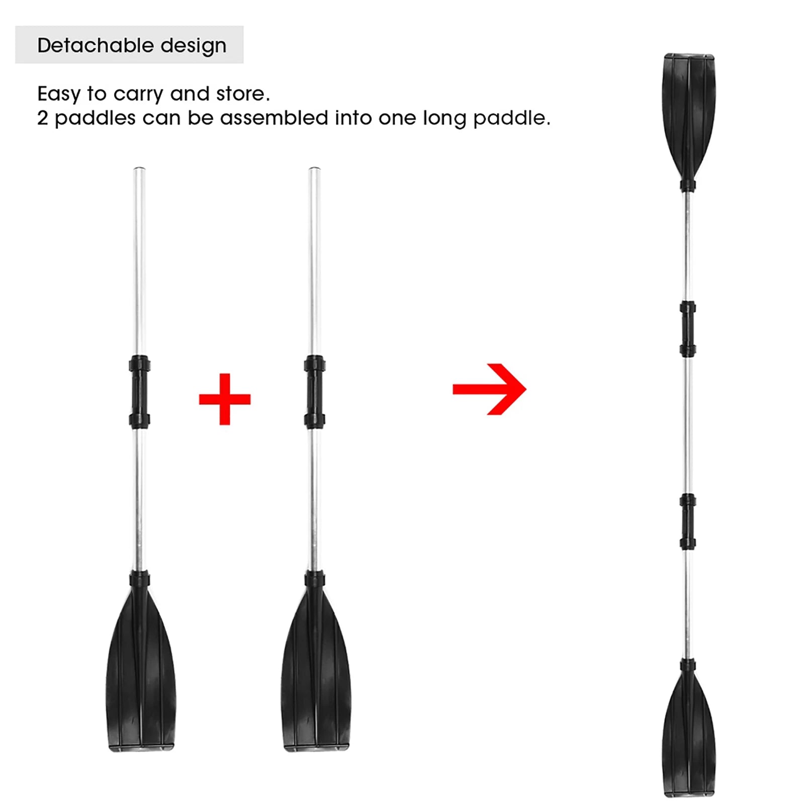 Canoe Paddles Marine Oar 125cm/49.2in Detachable Afloat Oars Aluminum Alloy Paddles Dual End Portable for Boat Kayak Raft Canoe