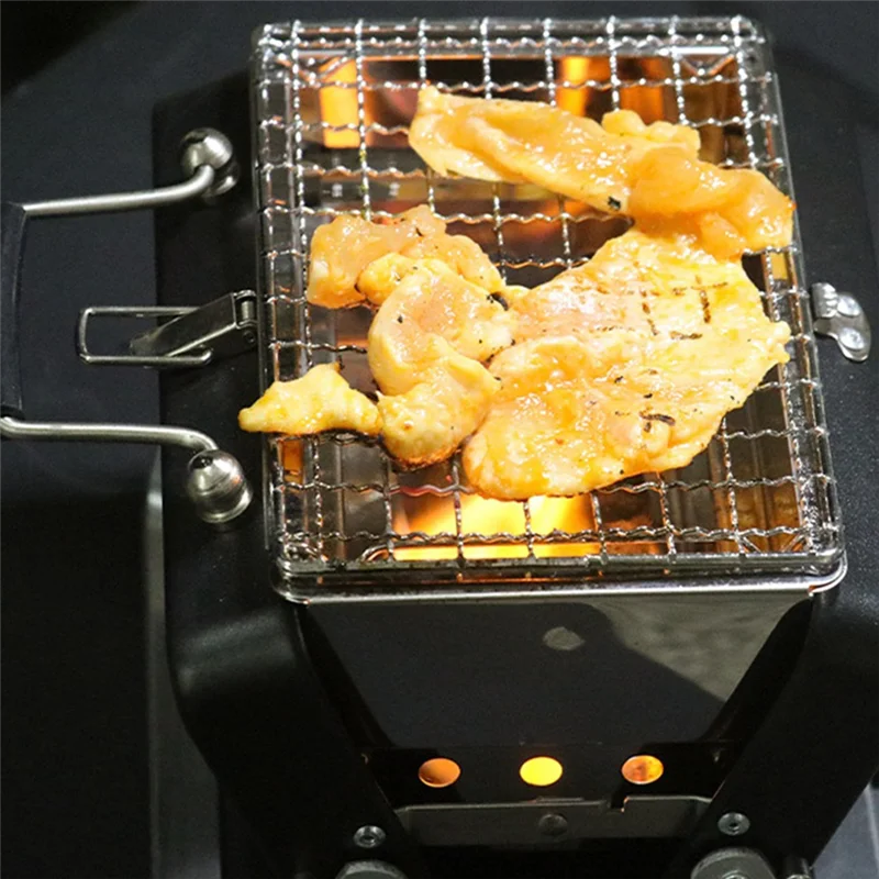 Y67A-Compact Charcoal Grill Portable Tabletop BBQ Stove For Outdoor Cooking Ideal For RV Travel, Picnics, Backyard & Patio