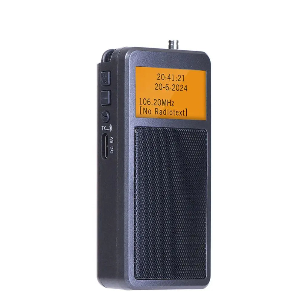 Multifunctional Mini Portable Bluetooth Radio Alarm Clock Music Player DSP FM Stereo Radios Rechargeable Built-in Speaker