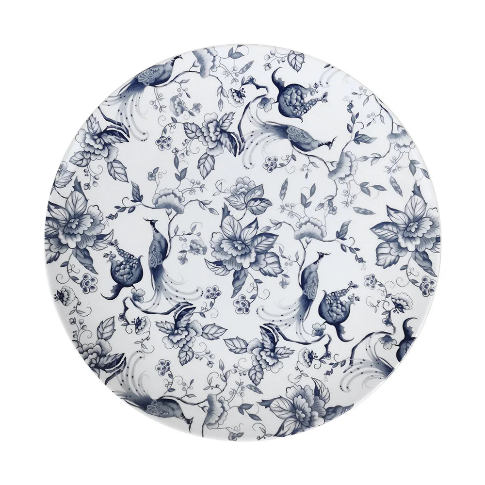 Bone China Dinning Plates Set Chinse style Flower Bird Peacock Porcelain Plate for Dessert Steak Bread Cake Dish Tray Coffee Cup