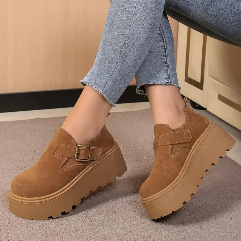 Women's Shoes Retro Suede Casual Shoe Fashion Platform Shoes Designer Womens Shoes Platform Vulcanized Footwear Zapatos De Mujer