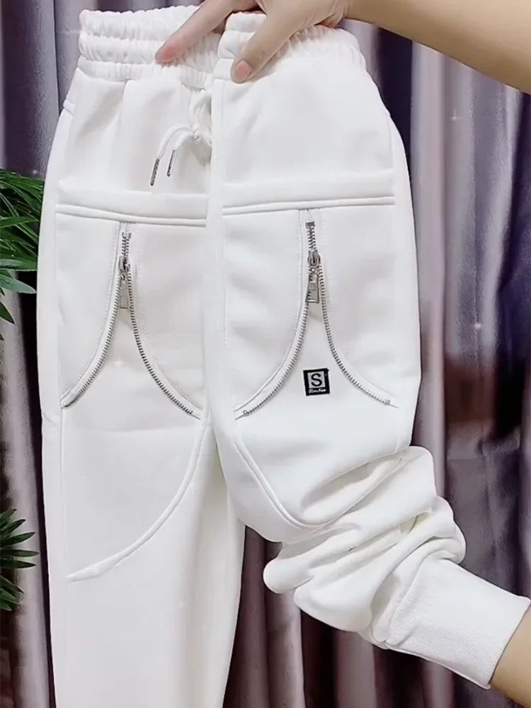 Casual Sweatpants 2025 Spring Autumn Loose Zipper Hallen Pants High Waist All-Match Slimming Fashion Y2k Sports Trousers Women
