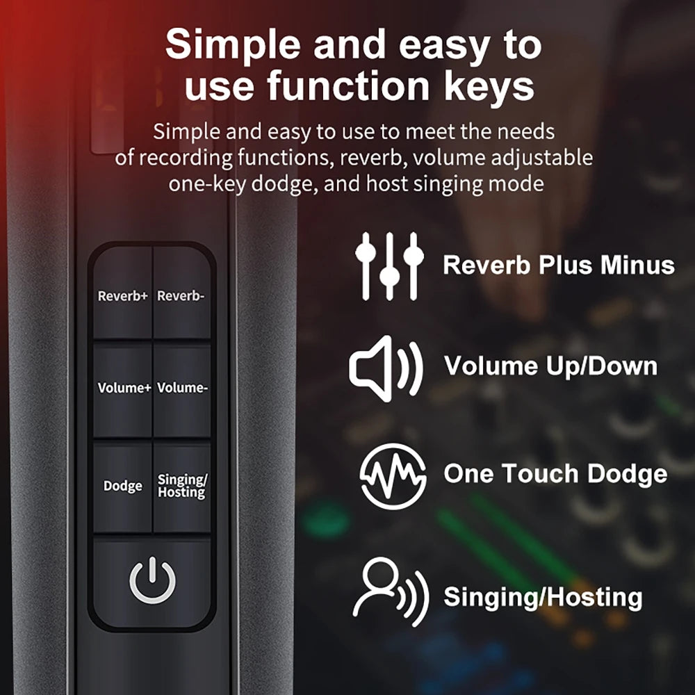Handheld Microphone with Built-in DSP Professional Sound Card Connecting Cell Phone for Podcast Equipment OTG Live Streaming