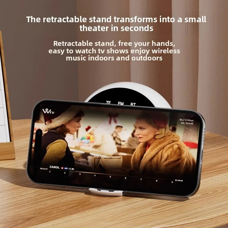 Timed Alarm Clock Bluetooth Audio and Voice Broadcast Portable Touch Screen Student Clock Speaker Wireless