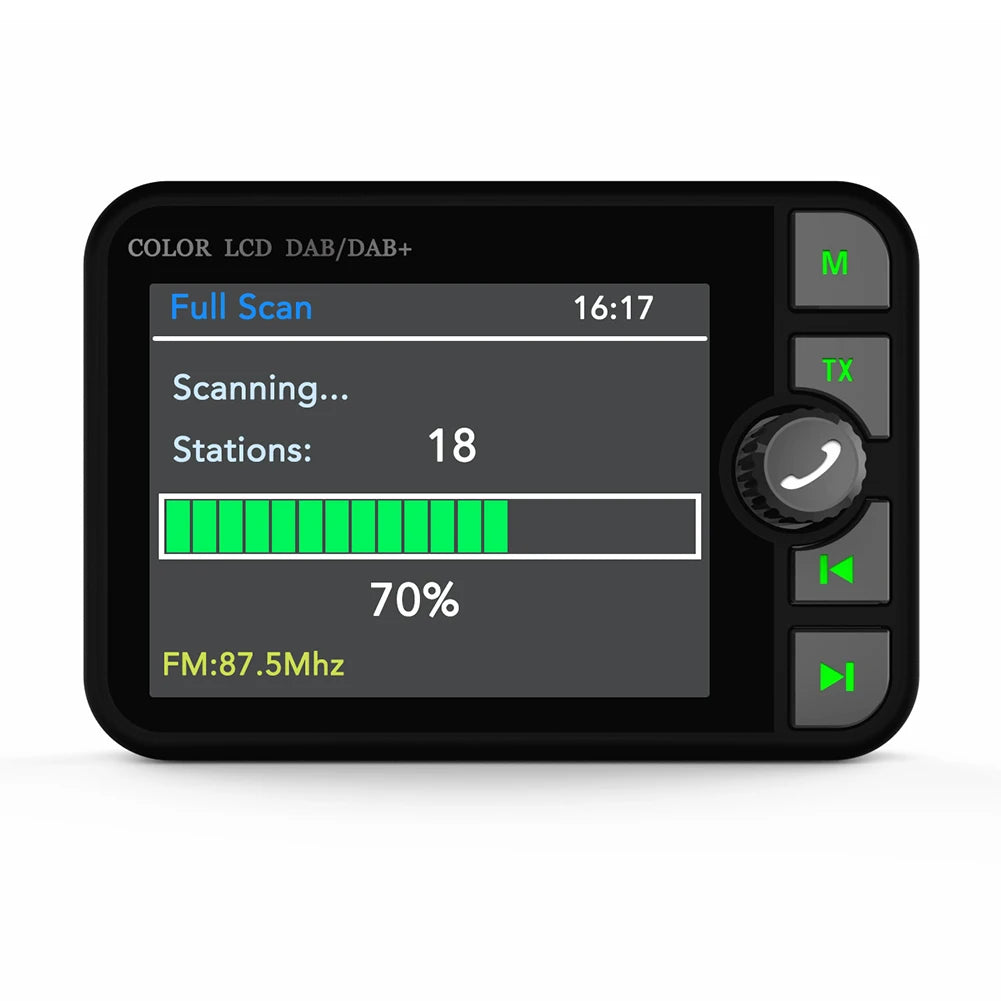 Stereo MP3 Player 2.4 Inch LCD Color Screen Digital Signal Broadcast Adapter Bluetooth-compatible 5.0 DAB Radio Receiver for Car