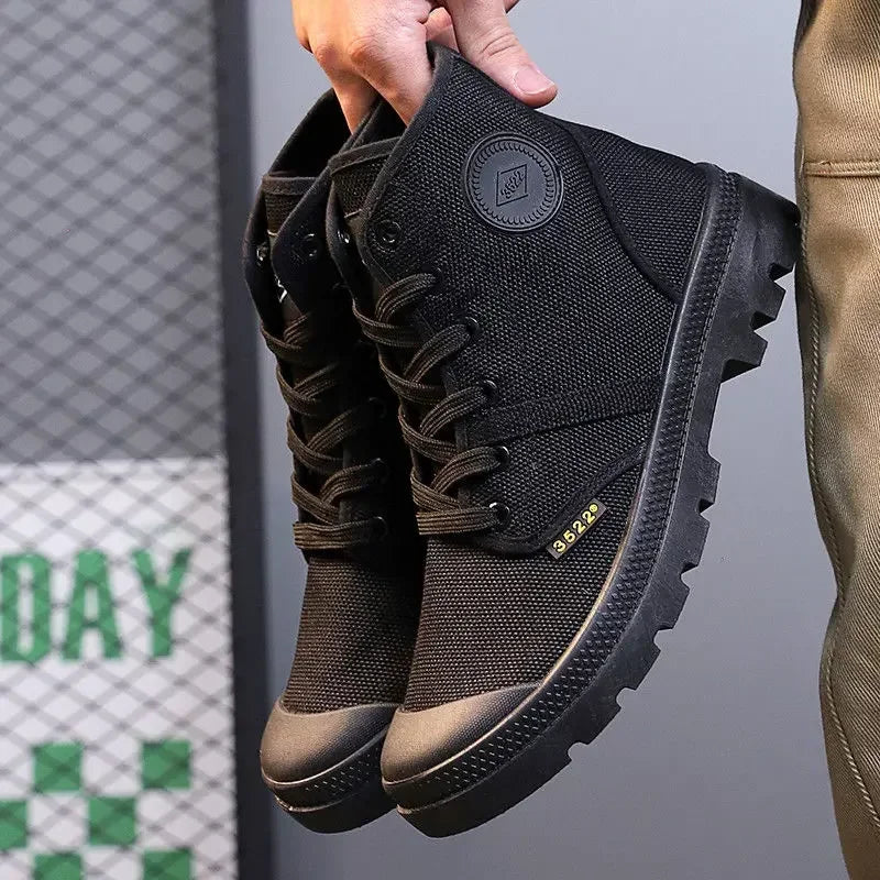 Male Shoes Hiking Outdoor Rubber Men's Boots Lace Up Original Deals Vintage In Promotion Y2k Offers Trendy 2025 Footwear New