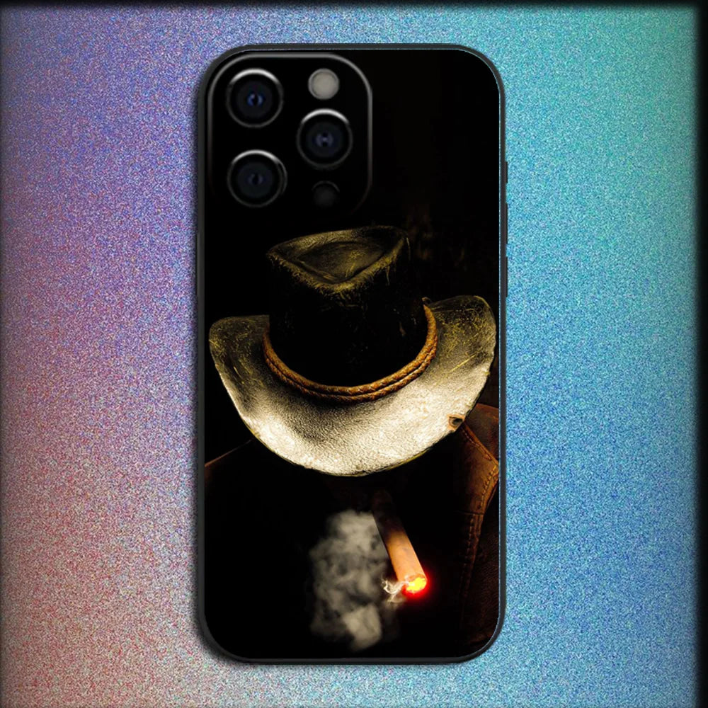 R-Red Dead Redemption RDR 2 Phone Case For iPhone 16,15,14,13,12,11,Pro,X,XS,Max,XR,Plus,Mini Soft Black Cover