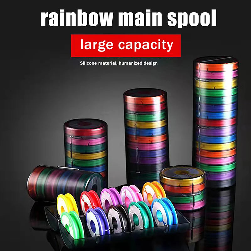 High-Quality Fishing Tackle Supplies: Portable Box, 4-16 Axis Silicone Coil, Rainbow Fishing Line Rolling Board