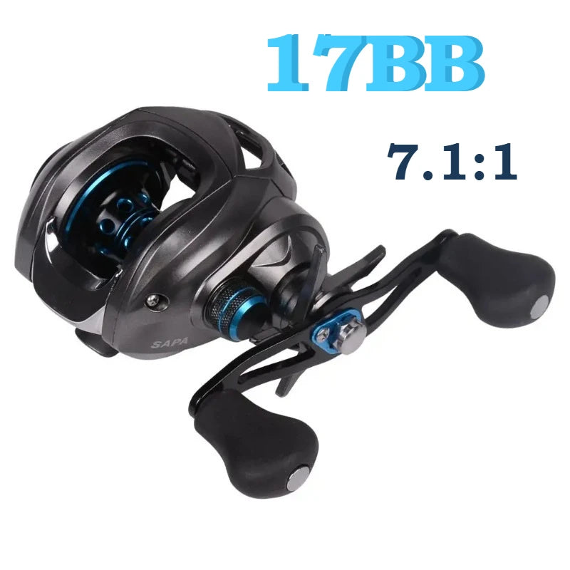 Right or Left Baitcasting Reel 17BB 7.1:1 Bait Casting Fishing Reel Magnetic Brake 12LBS Power Drag Fishing Reel Fishing Tools