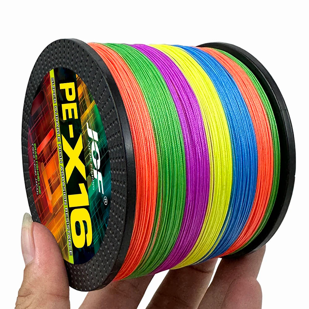 16 Strands Braided Fishing Line X16 Super Strong 25/40/80/100/125/140/161/200LBS HollowCore 100-1000M Multifilament 11.3-91kg