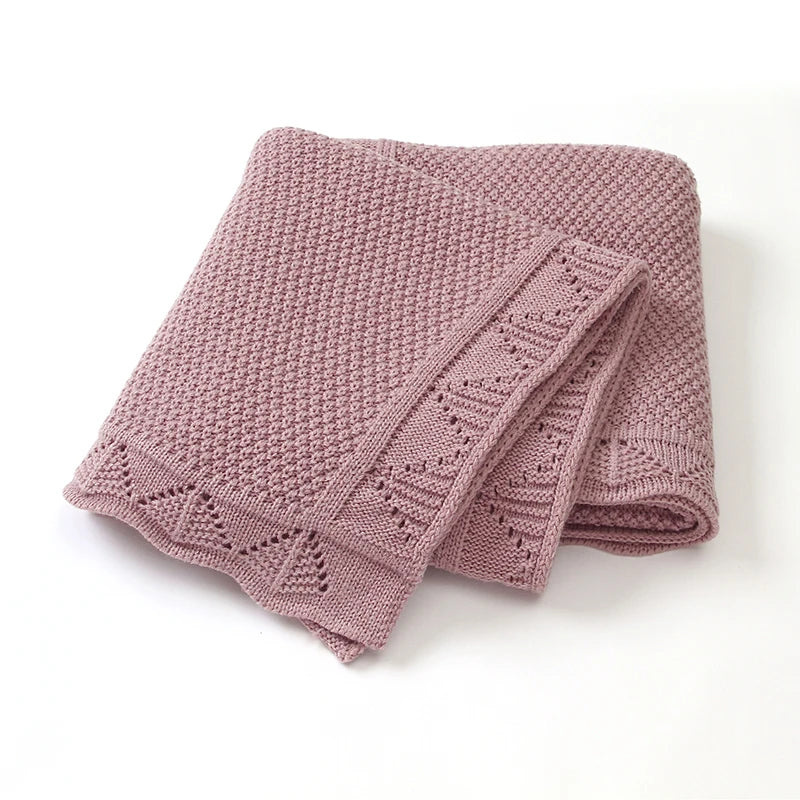 Baby Blankets Knitted Infant Boy Bedding Girl Quilt 100*80CM Plaid Newborn Stroller Swaddling Wrap Fashion Hollow Out Super Soft