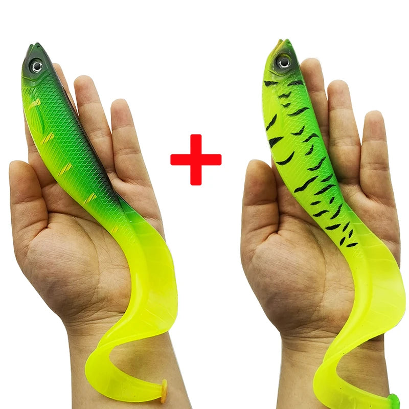 2 Pcs Fishing Lures Soft Bait 18cm/64g Artificial Bait Lure Fishing Kit Gear Artificial Bait For Freshwater & Saltwater