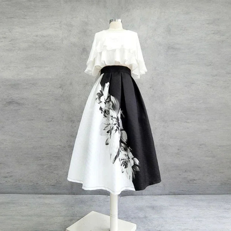 Woman Skirt Midi Summer 2025 Patchwork Skirts for Women Stylish Luxury Elegant Streetwear V Chic Harajuku High Quality Aesthetic