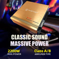 2-Channel 12V Car Power Amplifier Class A/B Digital Stereo Surround Passive Subwoofer Audio Player For Cars Max 2200W AMP