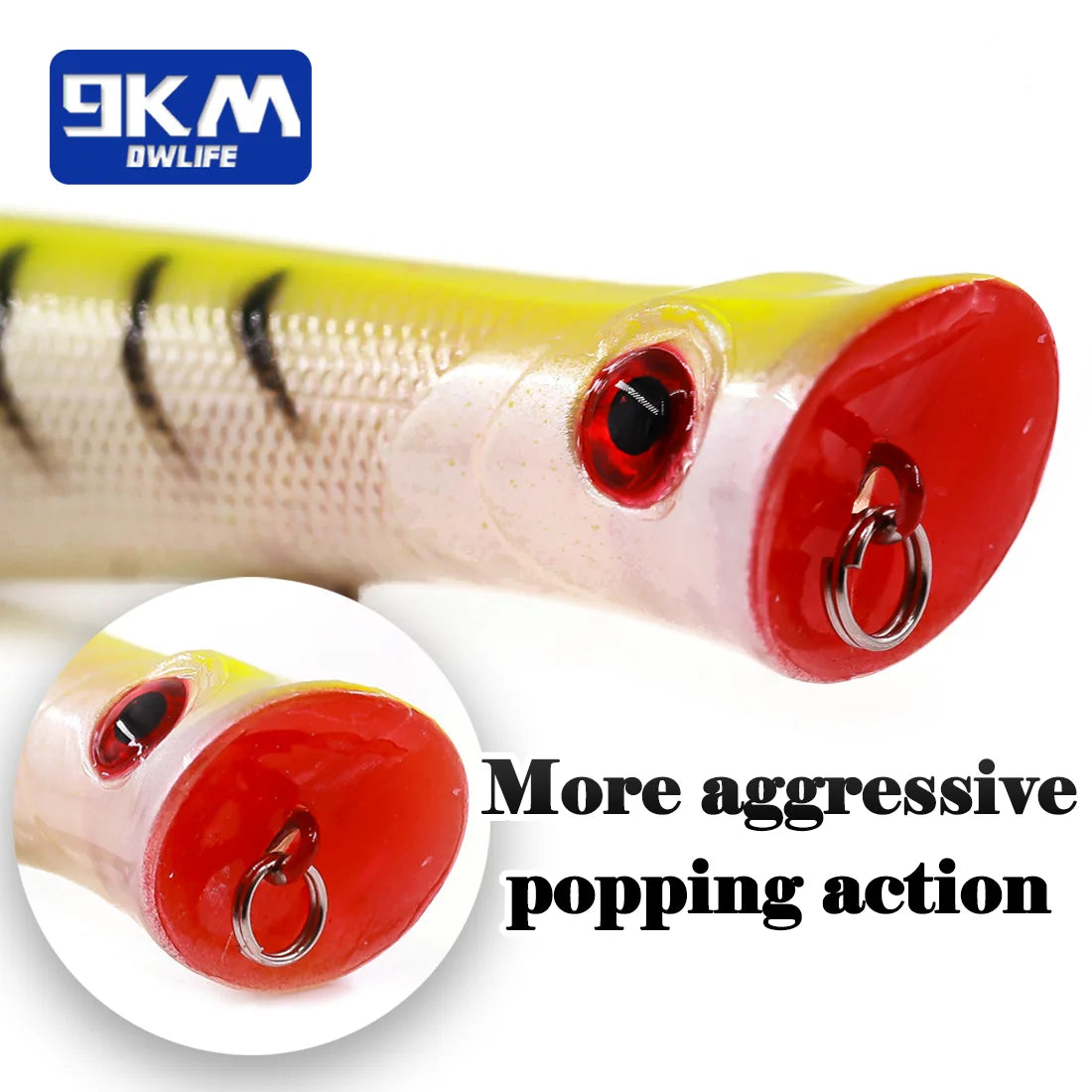 8cm 12g Topwater Popper Fishing Lure Saltwater Surface Casting Bait Freshwater Bass Trout Catfish Striper Tuna Large Predator