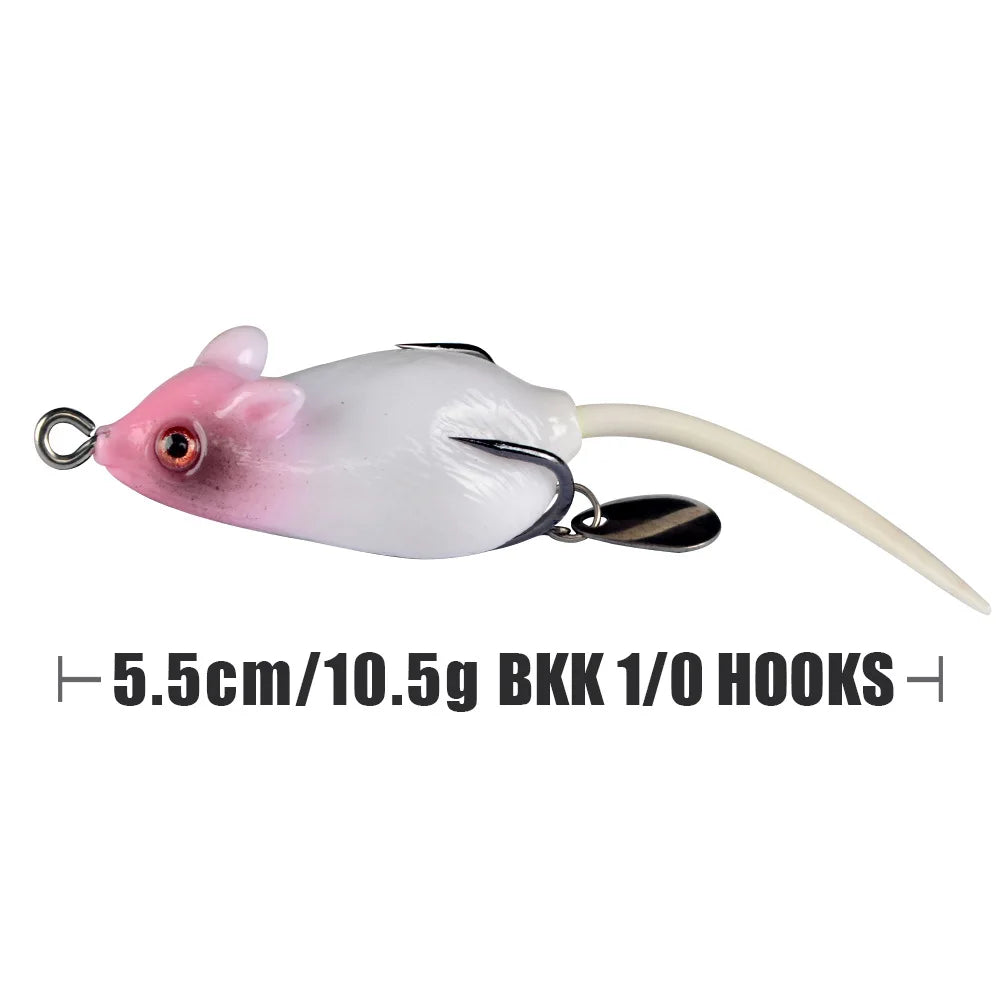 1Pcs Topwater Soft Mouse Bait Fishing Lures 5.5cm 10.5g Treble Hooks Ray Frog Crankbait Artificial Bait Bass Pike Fishing Tackle