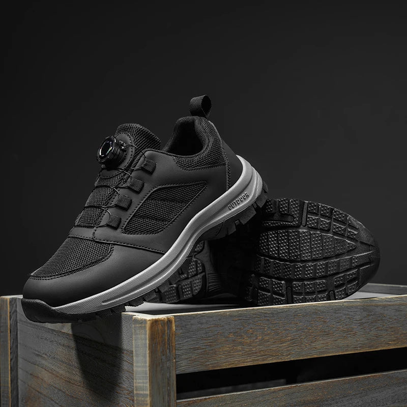Season Hiking Shoes - No-Tie Rotating Buckle Closure, Lightweight Trekking Boots with Cushioned EVA Insole & Arch Support