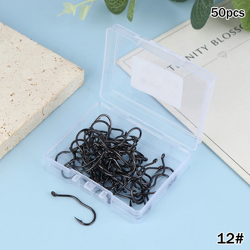 50pcs Premium Fishing Hooks Barbed Design For Anti-Slip & Secure Fish Grip | Reliable For Freshwater And Saltwater Hunting
